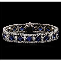 18KT White Gold 16.40ctw Sapphire and Diamond Bracelet