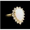 Image 1 : 3.10ct Opal and Diamond Ring - 14KT Yellow Gold