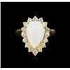 Image 2 : 3.10ct Opal and Diamond Ring - 14KT Yellow Gold