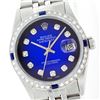 Image 1 : Rolex Stainless Steel Diamond and Sapphire DateJust Men's Watch