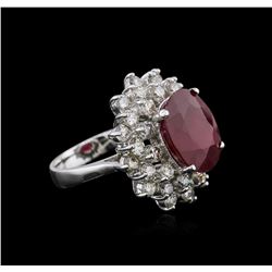 14KT White Gold 8.92ct Ruby and Diamond Ring