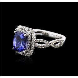 14KT White Gold 1.27ct Tanzanite and Diamond Ring