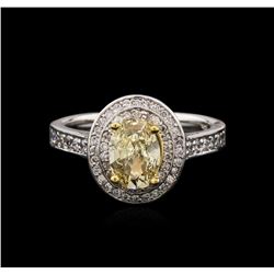 1.38ctw Fancy Yellow Diamond Ring - 14KT Two-Tone Gold