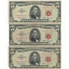 Image 1 : 1963 $5 Red Seal Bill Lot of 3