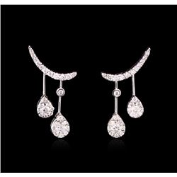 0.91ctw Diamond Earrings - 14KT White Gold