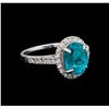 Image 1 : 3.23ct Apatite and Diamond Ring - 14KT White Gold