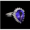Image 1 : 4.74ct Tanzanite and Diamond Ring - 14KT White Gold
