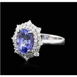 14KT White Gold 3.11ct Tanzanite and Diamond Ring