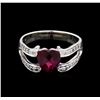 Image 2 : 2.00ct Rubellite and Diamond Ring - 18KT White Gold