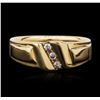 Image 2 : 14KT Yellow Gold 0.10ctw Diamond Ring