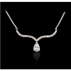 14KT White Gold 1.63ctw Diamond Pendant With Chain