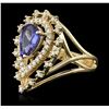 Image 1 : 14KT Yellow Gold 1.69ctw Tanzanite and Diamond Ring