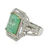 Image 1 : 14KT White Gold GIA Certified 11.28ct Emerald and Diamond Ring