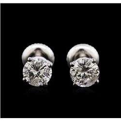 1.27ctw Diamond Stud Earrings - 14KT White Gold