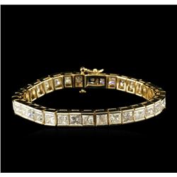 14KT Yellow Gold 25.71ctw Diamond Tennis Bracelet