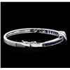 Image 2 : 4.00ctw Blue Sapphire and Diamond Bracelet - 18KT White Gold