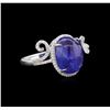Image 1 : 18KT White Gold 9.03ct Tanzanite and Diamond Ring