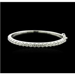 14KT White Gold 4.22ctw Diamond Bangle Bracelet