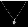 Image 2 : 14KT White Gold 1.41ctw Diamond Pendant With Chain