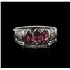 Image 1 : 1.00ctw Pink Tourmaline and Diamond Ring - 14KT White Gold