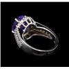 Image 3 : 4.33ct Tanzanite and Diamond Ring - 14KT White Gold