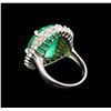 Image 3 : GIA Cert 10.05ct Emerald and Diamond Ring - 14KT White Gold