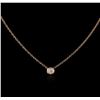 Image 1 : 14KT Rose Gold 0.09ct Diamond Solitaire Necklace