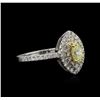 Image 1 : 1.15ctw Yellow Diamond Ring - 14KT White Gold