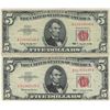 Image 1 : 1963 $5 Red Seal Bill Lot of 2