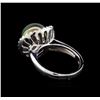Image 3 : 1.46ctw Pearl and Diamond Ring - 14KT White Gold