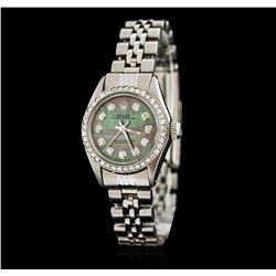 Rolex Stainless Steel Diamond Oyster Perpetual Ladies Watch