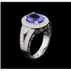 Image 4 : 2.97ct Tanzanite and Diamond Ring - 14KT White Gold