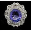 Image 2 : 6.02ct Tanzanite and Diamond Ring - 14KT White Gold