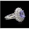 Image 1 : 14KT White Gold 2.37ct Tanzanite and Diamond Ring