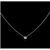 Image 1 : 14KT White Gold 0.09ct Diamond Solitaire Necklace