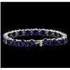 Image 2 : 31.89ctw Blue Sapphire and Diamond Bracelet - 14KT White Gold