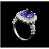 Image 4 : 5.67ct Tanzanite and Diamond Ring - 14KT White Gold