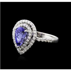 18KT White Gold 1.15ct Tanzanite and Diamond Ring