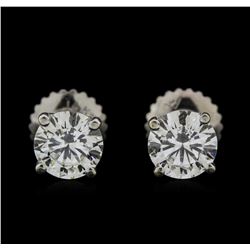 1.05ctw Diamond Stud Earrings - 14KT White Gold