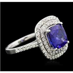 14KT White Gold 3.67ct Tanzanite and Diamond Ring