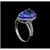 Image 4 : 7.11ct Tanzanite and Diamond Ring - 14KT White Gold
