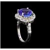 Image 4 : 5.52ct Tanzanite and Diamond Ring - 14KT White Gold