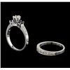 Image 3 : 0.70ctw Diamond and Sapphire Wedding Ring Set - 14KT White Gold
