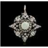 Image 1 : 14KT Two-Tone Gold 1.87ct Opal and Diamond Brooch