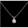Image 1 : 0.65ct Diamond Pendant With Chain - 14KT White Gold