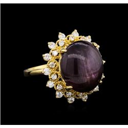 13.22ct Ruby and Diamond Ring - 14KT Yellow Gold