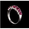 Image 4 : 2.21ctw Ruby and Diamond Ring - 18KT White Gold