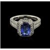 Image 2 : 18KT White Gold 2.18ct Tanzanite and Diamond Ring