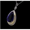 Image 3 : 18KT White Gold GIA Certified 69.66ct Tanzanite and Diamond Pendant With Chain