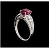 Image 4 : 2.46ct Ruby and Diamond Ring - 18KT White Gold